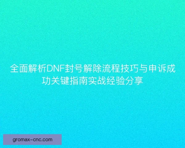 全面解析DNF封号解除流程技巧与申诉成功关键指南实战经验分享